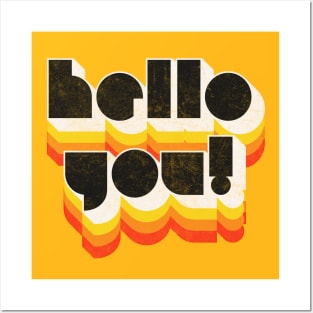 HELLO YOU ///// Retro Faded Style Typographic Design Posters and Art